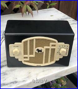 Vintage Remler Scottie Dog Art Deco Tube Radio Rare Bookshelf Model 40