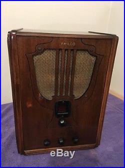 Vintage Restored Tombstone Wood Philco Tube Ham Radio Model 66 WWll Era WW2