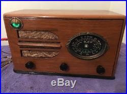 Vintage Restored Wood Antique Tube Shortwave Ham Radio Westinghouse WR 209