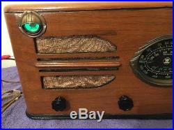 Vintage Restored Wood Antique Tube Shortwave Ham Radio Westinghouse WR 209