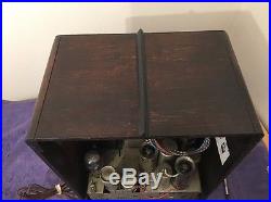 Vintage Restored Wood Philco Push-Button Tube Ham Radio Model 39-17 WWll Era WW2