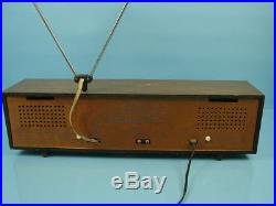 Vintage Retro Space Age Commodore Am/fm 744a Tube Radio Receiver Star Trek Wood