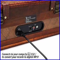 Vintage Retro Turntable Bluetooth USB Wooden Collectors Retro Brown Suitcase