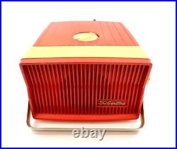 Vintage SILVERTONE DUR-PAC 8219 RED AM Tube Radio Plastic circa 1958 WORKS