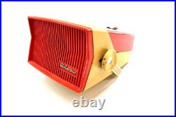 Vintage SILVERTONE DUR-PAC 8219 RED AM Tube Radio Plastic circa 1958 WORKS