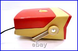 Vintage SILVERTONE DUR-PAC 8219 RED AM Tube Radio Plastic circa 1958 WORKS