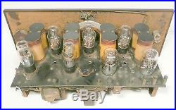 Vintage SPARTON A. C. 7 RADIO untested CHASSIS with ALL 7 TUBES & GOOD KNOBS