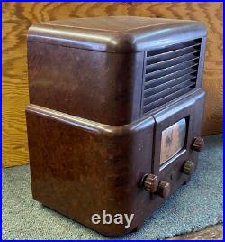 Vintage STEWART WARNER TUBE RADIO Dark Brown BAKELITE CASE Model R4525