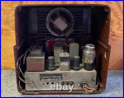 Vintage STEWART WARNER TUBE RADIO Dark Brown BAKELITE CASE Model R4525