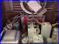 Vintage STEWART WARNER TUBE RADIO Dark Brown BAKELITE CASE Model R4525