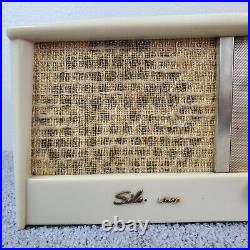 Vintage Sears Silvertone Tube Radio 4206 FM Bakelite White 1950s MCM Works