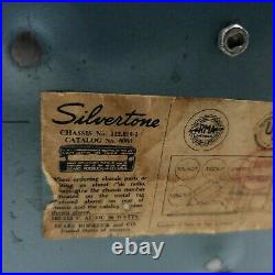Vintage Sears Silvertone Tube Radio 8003 Metal Midget 1949 Small Tabletop Works