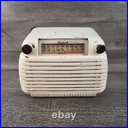 Vintage Sentinel 284-1 Art Deco Tube Radio 1940s Bakelite Radio White Rare Works