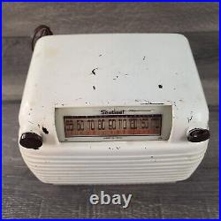 Vintage Sentinel 284-1 Art Deco Tube Radio 1940s Bakelite Radio White Rare Works