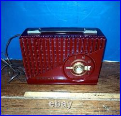 Vintage Sentinel Radio Model 345 1950s Red Bakelite
