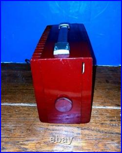 Vintage Sentinel Radio Model 345 1950s Red Bakelite