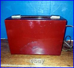 Vintage Sentinel Radio Model 345 1950s Red Bakelite