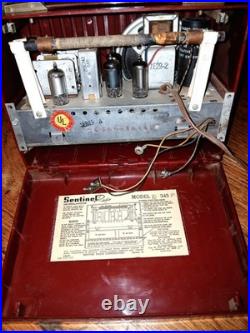 Vintage Sentinel Radio Model 345 1950s Red Bakelite