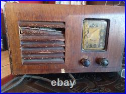 Vintage Sentinel Tube Radio Wooden WORKS (See Video)