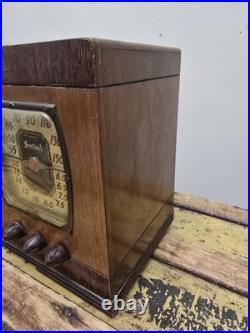 Vintage Sentinel Wood Tabletop Tube Radio Working Condition with Original Back