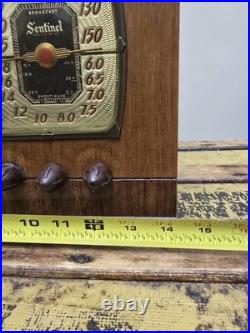 Vintage Sentinel Wood Tabletop Tube Radio Working Condition with Original Back