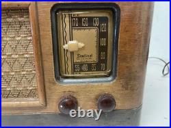Vintage Sentinel Wooden Tube Radio Tabletop AM Receiver Untested