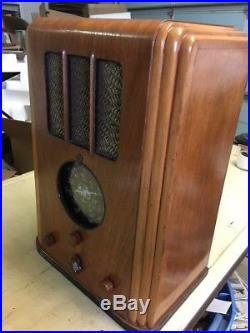 Vintage Serviced CROSLEY Wood Tombstone Tube Ham Radio WW2