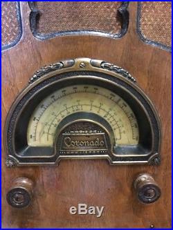Vintage Serviced Coronado Cathedral Tube Radio WW2
