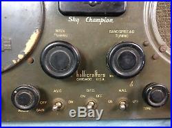Vintage Short Wave Ham Radio Sky Champion Hallicrafters Chicago S 20r Heavy