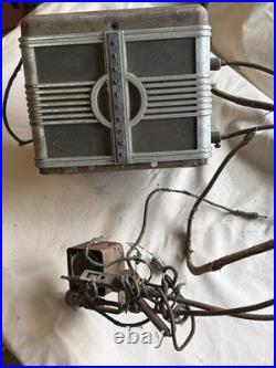 Vintage Silver tone Tube Radio Art Deco Mid-Century Modern Rare Old Original