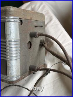 Vintage Silver tone Tube Radio Art Deco Mid-Century Modern Rare Old Original