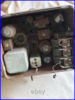 Vintage Silver tone Tube Radio Art Deco Mid-Century Modern Rare Old Original