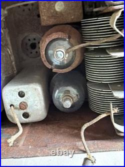 Vintage Silver tone Tube Radio Art Deco Mid-Century Modern Rare Old Original