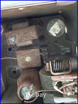 Vintage Silver tone Tube Radio Art Deco Mid-Century Modern Rare Old Original