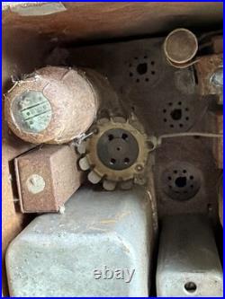 Vintage Silver tone Tube Radio Art Deco Mid-Century Modern Rare Old Original