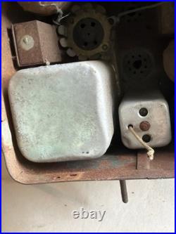 Vintage Silver tone Tube Radio Art Deco Mid-Century Modern Rare Old Original