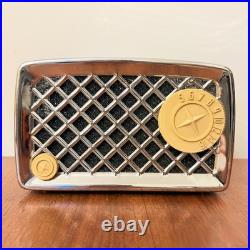 Vintage Silvertone 2002 Chromed Tube Radio Rare American Metal