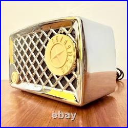 Vintage Silvertone 2002 Chromed Tube Radio Rare American Metal