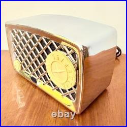 Vintage Silvertone 2002 Chromed Tube Radio Rare American Metal
