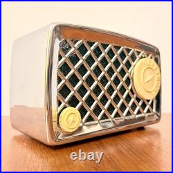Vintage Silvertone 2002 Chromed Tube Radio Rare American Metal