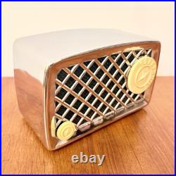 Vintage Silvertone 2002 Chromed Tube Radio Rare American Metal