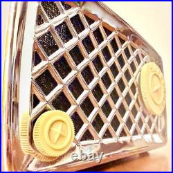Vintage Silvertone 2002 Chromed Tube Radio Rare American Metal
