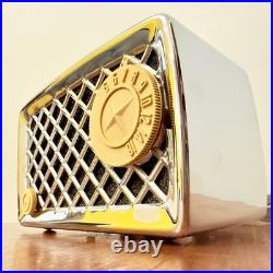 Vintage Silvertone 2002 Chromed Tube Radio Rare American Metal