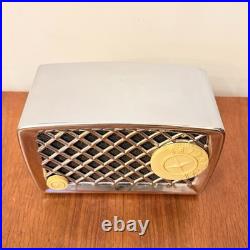 Vintage Silvertone 2002 Chromed Tube Radio Rare American Metal