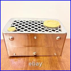 Vintage Silvertone 2002 Chromed Tube Radio Rare American Metal