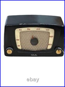Vintage Silvertone Expresso Brown Retro 1952 Model 5 AM Tube Radio. It Works! RE