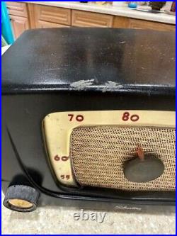 Vintage Silvertone Expresso Brown Retro 1952 Model 5 AM Tube Radio. It Works! RE