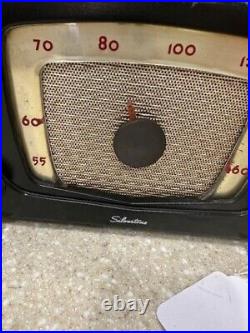 Vintage Silvertone Expresso Brown Retro 1952 Model 5 AM Tube Radio. It Works! RE