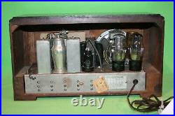 Vintage Silvertone MODEL 833 Wood Tube Radio FOR REPAIR = CLEAN AND NICE