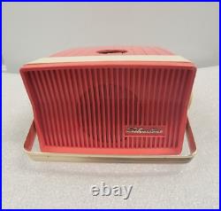 Vintage Silvertone Portable Dur-Pac Tube Radio, Pink